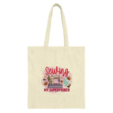 Sewing is My Superpower Tote Bag, Seamstress Gift, Sewing Machine Tote, Quilter Bag, Crafter Tote Bag, Craft Supplies, Fabric Lover - Tawshia